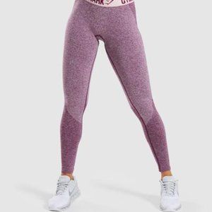 Gymshark Flex Leggings - Dark Ruby Marl/Blush Nude
